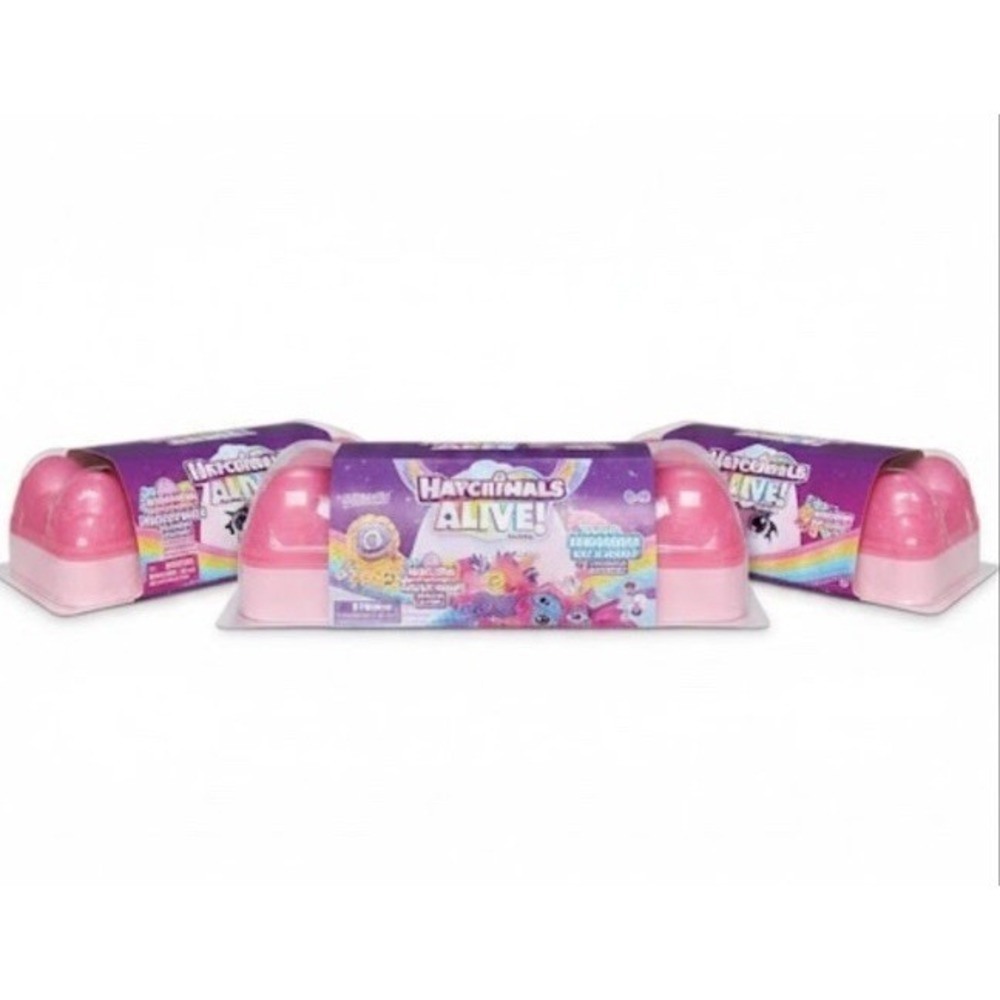 Hatchimals Alive! Set Of 3 Carton Rainbow Splash w/ 5 Eggs 10 Accessories